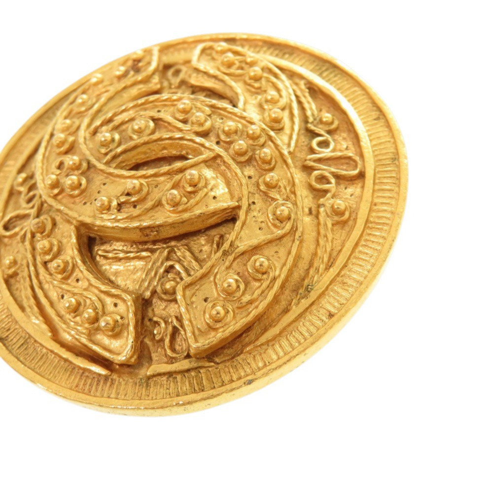 CHANEL Vintage Gold Logo Brooch - Picture 6 of 8